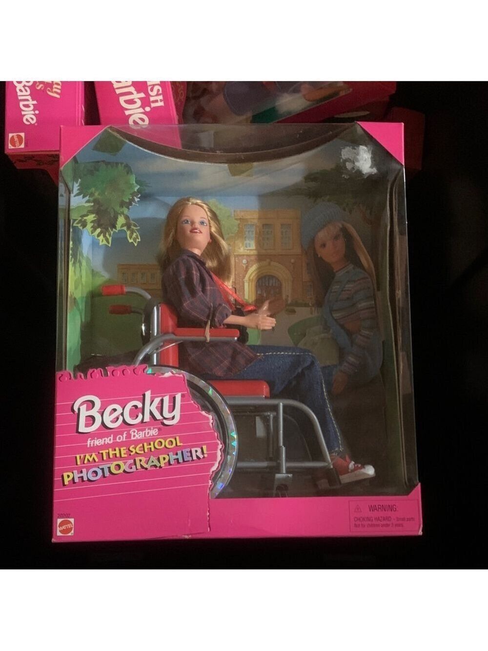 Vintage 1998 Becky friend of Barbie in wheelchair School photographer NIB